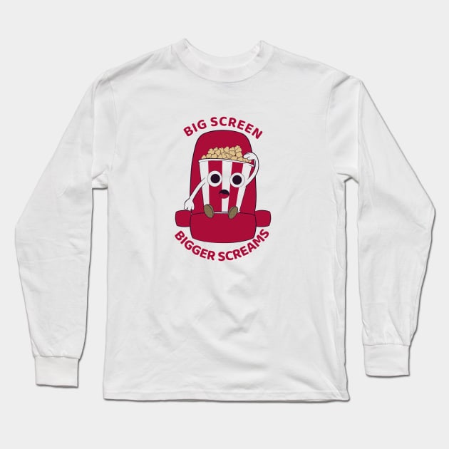 Big screen, bigger screams Long Sleeve T-Shirt by MisterThi